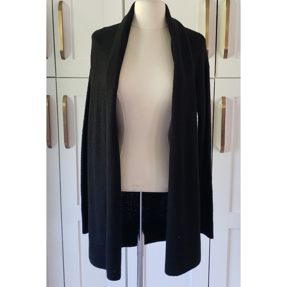 Gap Sweater Womens XS Black Wool Blend Open Front Shawl Cardigan Brooklyn Cardi